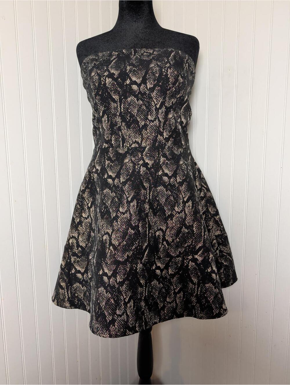 Express Strapless Snake Print Dress Size 12